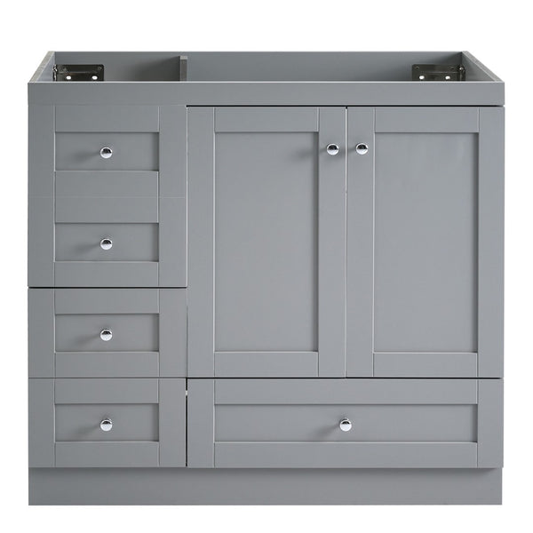 English Elm [cabinet Only] 36 Inch Shaker Bathroom Vanity with Soft Close Drawers and Enclosed Storage Gray N729P414617E