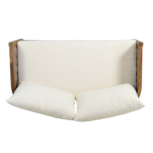 English Elm Christopher Knight Home® - 2 Outdoor Acacia Loveseat Set with Faux Rattan, Plush 6" Cushions & Slatted Coffee Table, Beige 71368.00