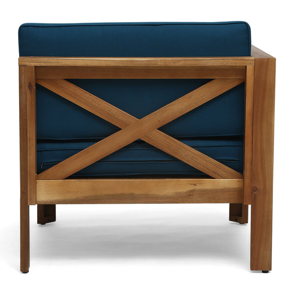 English Elm Christopher Knight Home® - ALCOVE Handcrafted L-Shape Sofa Set with Acacia Wood Frame, Water-Resistant Cushions, Ottoman Table Included Teak 63714.00DT