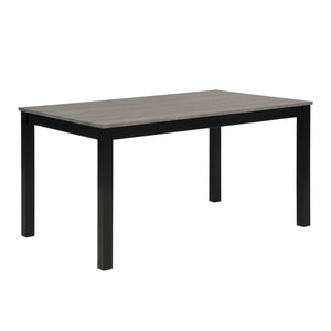 English Elm 6-Piece Stylish Dining Table Set With Bench & Chairs, Modern Light Grey & Black For Kitchen & Dining W1998S00060