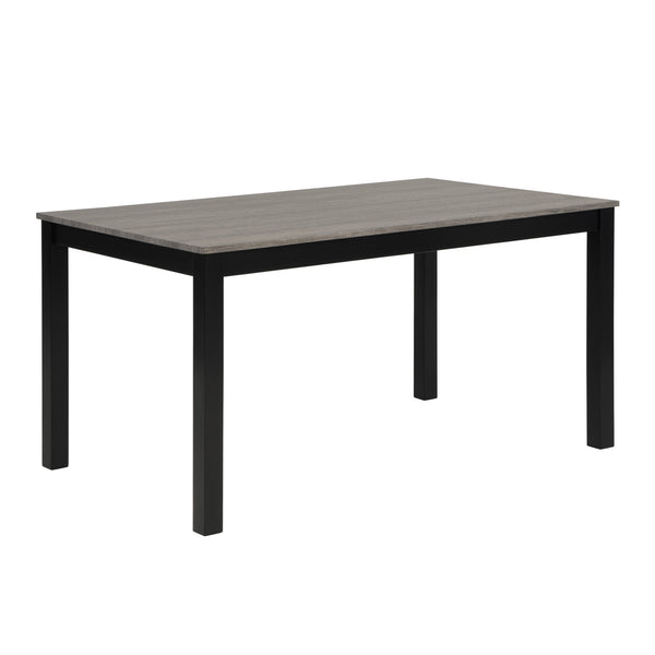 English Elm 6-Piece Stylish Dining Table Set With Bench & Chairs, Modern Light Grey & Black For Kitchen & Dining W1998S00060