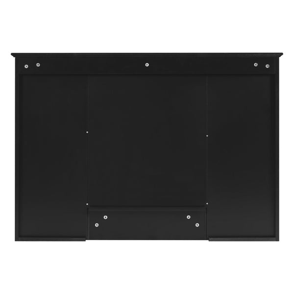 English Elm 3-in-1 Wall Mounted Bathroom Medicine Cabinet with Soft Close Mirror and Towel Bar Black N710P358613B
