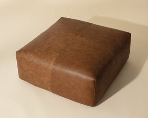 Sunpan ELIO Ottoman in Rich Cognac Leather - Timeless Italian Craftsmanship for Versatile Living Spaces 111265