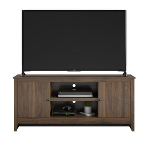 English Elm Tv Stand for 65 Inch Screens with Open Shelves Cabinets and Wire Management B2733P436849