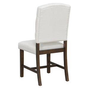 English Elm Trexm Retro 5 Piece Extendable Round Dining Set with Button Tufted Upholstered Chairs Walnut ST000094AAD-2026