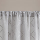 Madison Park Irina Transitional Diamond Sheer Window Curtain Panel MP40-2334 Grey