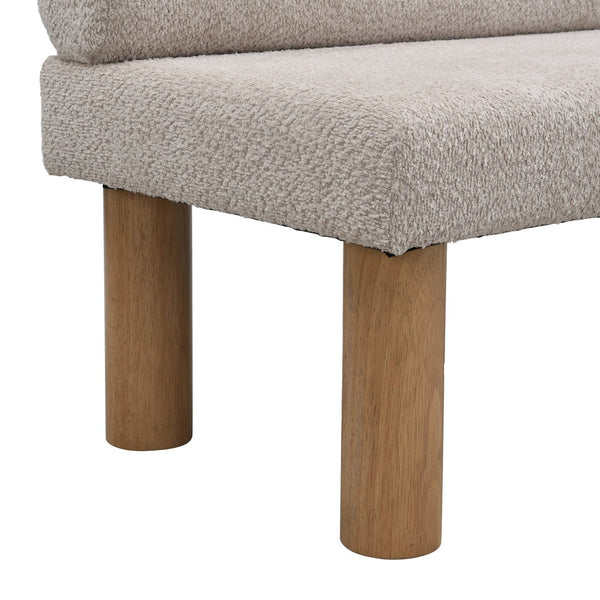 English Elm Upholstered Dining and Entryway Bench with Rubberwood Legs Padded Seat 300 Lb Capacity Light Grey,Natural N779P371712E