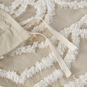 English Elm Full/Queen Laetitia Tufted Cotton Chenille Medallion Duvet Cover Set – Boho Shabby Chic, OEKO-TEX Certified B03597349