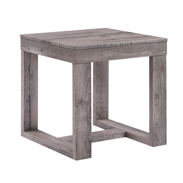 English Elm 1pc Rustic Modern Coffee Table 47.5" x 23.9" x 18" Centerpiece With Sturdy Wood Frame & Simple Assembly Brown,Gray,Tan 27 L x 27 W x 9 H B011P244347