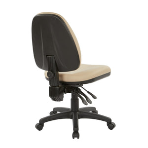 OSP Home Furnishings Dual Function Ergonomic Office Chair with Lumbar Support and Adjustable Foam Seat Buff 36420-R104