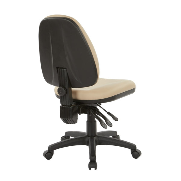OSP Home Furnishings Dual Function Ergonomic Office Chair with Lumbar Support and Adjustable Foam Seat Buff 36420-R104