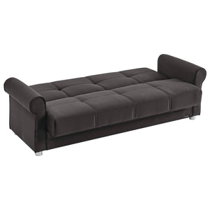 English Elm PrimeNest Liora Collection Upholstered Convertible Sofabed with Storage — Microfiber, Space-Saving Comfort Black B030P286489