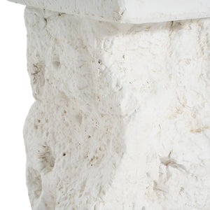 English Elm Christopher Knight Home® - Talia Magnesium Oxide Outdoor Side Table in White — Weather‑Resistant, Textured Stone Look, Versatile N775P300887W