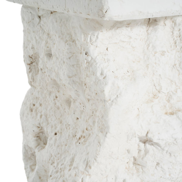 English Elm Christopher Knight Home® - Talia Magnesium Oxide Outdoor Side Table in White — Weather‑Resistant, Textured Stone Look, Versatile N775P300887W