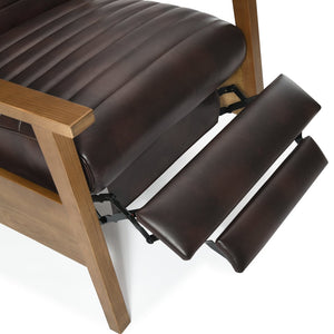 English Elm Asher Wood Arm Push Back Recliner - Modern Burnished Brown Comfort For Living Rooms & Dens B050P322580