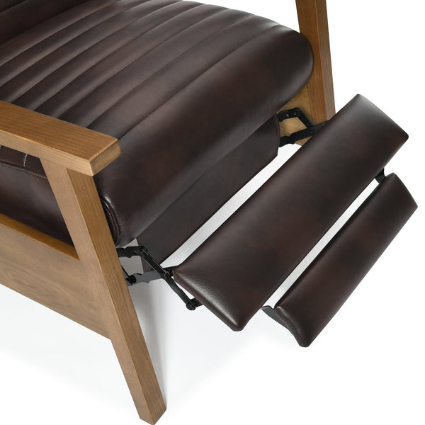English Elm Asher Wood Arm Push Back Recliner - Modern Burnished Brown Comfort For Living Rooms & Dens B050P322580