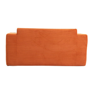 English Elm Convertible Floor Sofa Bed with Memory Foam and Ribbed Corduroy for Small Spaces Orange W395P438028