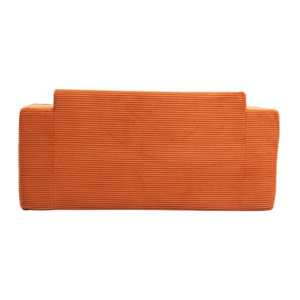English Elm Convertible Floor Sofa Bed with Memory Foam and Ribbed Corduroy for Small Spaces Orange W395P438028