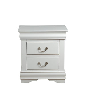 English Elm Louis Philippe Elegant White 2-Piece Bedroom Set - Eastern King Sleigh Bed & Nightstand Combo B2726S00166