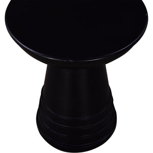 English Elm Classic 16 in. Solid Wood Round End Table — Compact 16x19" Sofa Side Table, Black Finish, Timeless Decor B011P217886