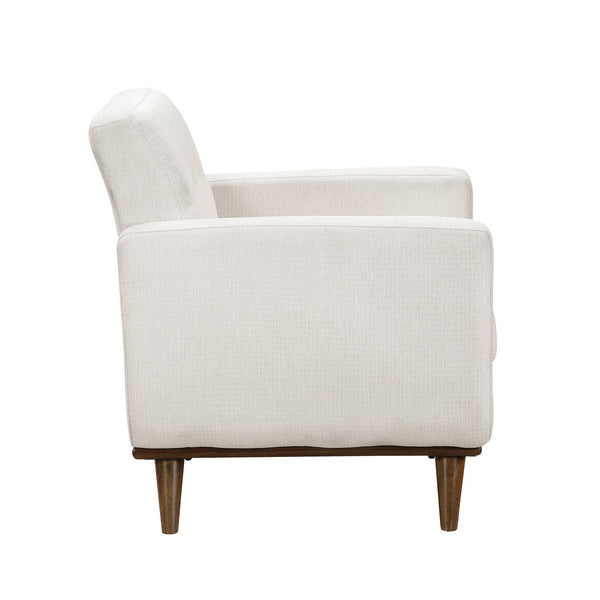 English Elm Contemporary Tufted Back Accent Chair with Reversible Removable Cushion, Solid Wood Legs, Cozy Upholstery Beige 36.5 L x 30.5 W x 20.5 H B011P379437