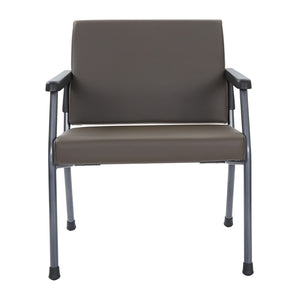 OSP Home Furnishings Bariatric Guest Chair with Reinforced Metal Frame and Pu Arms for Medical Waiting Rooms Java BC9602-R102