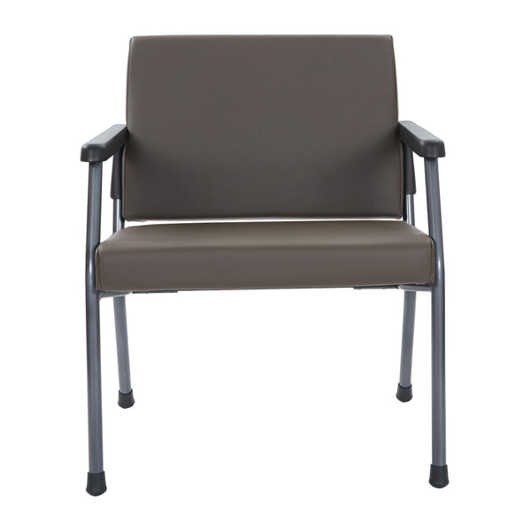 OSP Home Furnishings Bariatric Guest Chair with Reinforced Metal Frame and Pu Arms for Medical Waiting Rooms Java BC9602-R102
