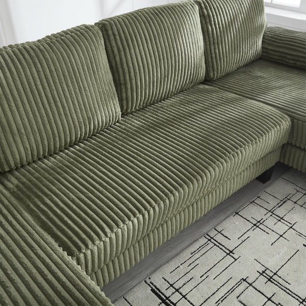 English Elm Modern U-Shaped 4-Seat Sofa With Double Chaise - Luxurious Velvet Couch For Stylish Living Spaces W2705S00016-GIGA