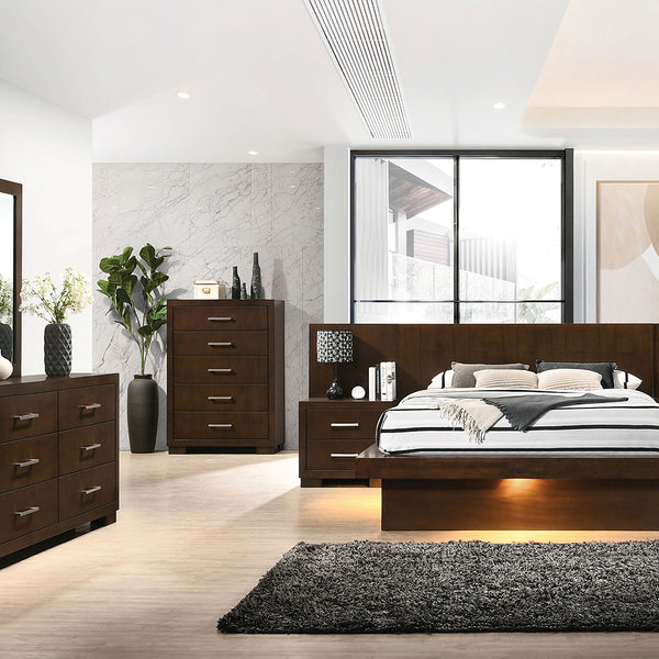 English Elm Polk Cappuccino 2-Drawer Nightstand with Slim Bar Pulls, Modern Wood Design for Tidy Bedside Storage B062P378451