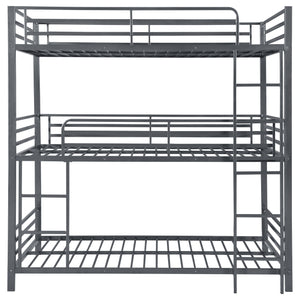 English Elm Rollins Gunmetal Triple Twin Bunk Bed – Heavy-Duty Steel Space-Saving 3-Tier Sleep Solution for Rooms B062P340742
