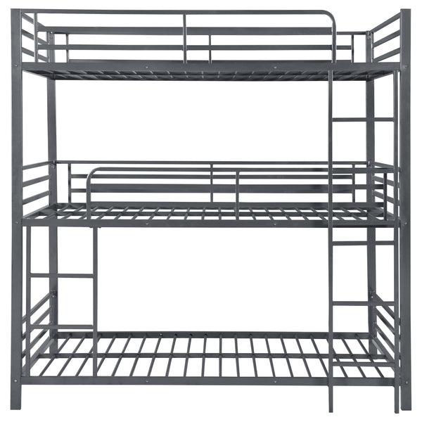 English Elm Rollins Gunmetal Triple Twin Bunk Bed – Heavy-Duty Steel Space-Saving 3-Tier Sleep Solution for Rooms B062P340742
