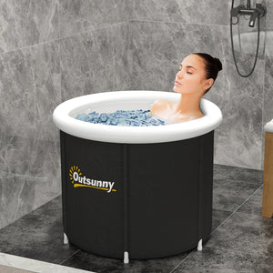 English Elm Outsunny 79G Portable Ice Bath Tub with Thermo & Inflatable Covers, Carry Bag, Fast Drain Valve W2225P200853