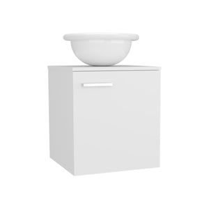 English Elm Bathroom Sleek Single-Door Vanity with Integrated Sink — Modern Minimalist Engineered Wood Storage, Durable & Eco-Friendly White 26.38 L x 22.44 W x 11.42 H B097P296810