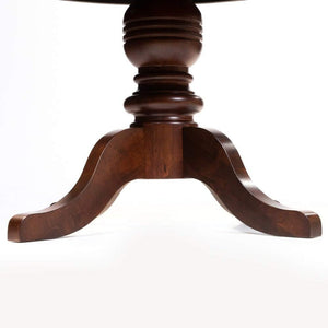 English Elm Contemporary Solid Wood Round Pedestal Dining Set Seats Four in Brown Cherry Finish B2741S00803