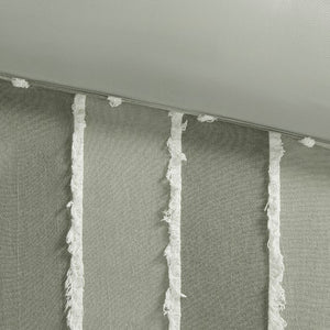 English Elm King/Cal King Boho Striped Cotton Duvet Cover Set with Green Jacquard Trim, OEKO-TEX, Machine Washable B035P217806