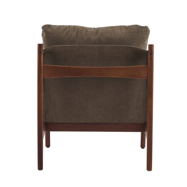English Elm Vista Mid-century Accent Chairs Mocha Upholstered Natural Wood Frame Set of 2 N767P366304E