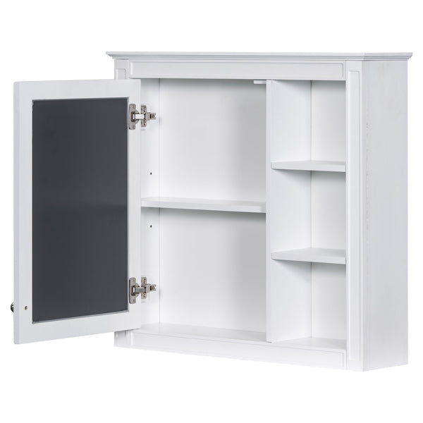 English Elm 30'' Modern Bathroom Vanity Set With Ceramic Sink & Mirror Cabinet - Stylish Storage Solution! SW000127AAK-1