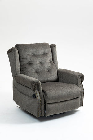 English Elm Power Lift Recliner modern velvet lift chair with remote, tufted wingback, ergonomic support, 350 lb capacity Grey W547S00074