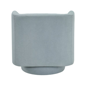 English Elm Modern Swivel Chair Channel-Tufted Barrel Back Upholstered Accent Seat with 360° Metal Base, Cozy Contemporary Comfort Aqua Blue 37.5 L x 28.5 W x 14.5 H B011P379434
