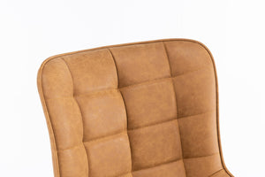 English Elm Mid-Century Modern Swivel Accent Chair Set Of 2 - Stylish, Durable Faux Leather Dining Chairs, Brown T3903P405996