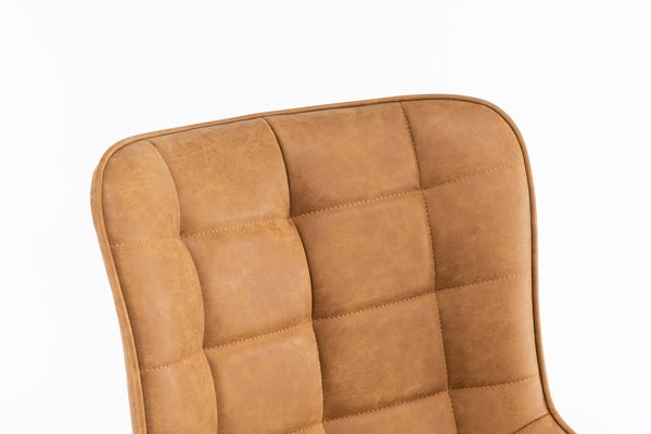 English Elm Mid-Century Modern Swivel Accent Chair Set Of 2 - Stylish, Durable Faux Leather Dining Chairs, Brown T3903P405996