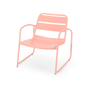 English Elm Christopher Knight Home® - CONRAD Chair with Sleek Iron Frame, Comfortable Curved Seat, Durable Outdoor/Indoor Accent Seating Coral 65197.00CRL