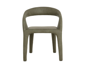 Sunpan ATIKA Dining Armchair - Sculpted Comfort and Modern Minimalism for Your Contemporary Space Green 112410