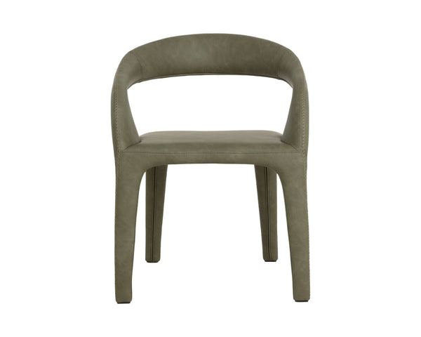 Sunpan ATIKA Dining Armchair - Sculpted Comfort and Modern Minimalism for Your Contemporary Space Green 112410