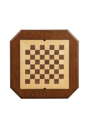 English Elm Bishop Cherry Finish Reversible Game Table w/Drawers – 3‑in‑1 Chess, Checkers & Backgammon Square B2726P251281