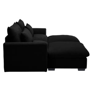 English Elm Corduroy Two-Seater Sectional Sofa With Storage Footrests - Cozy, Modular, And Versatile Comfort! W714S00847