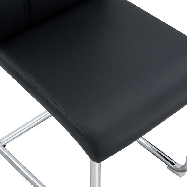 English Elm 2 High Back Pu Leather Dining Chairs with Tailored Stitching for Modern Home Seating W1151P203806