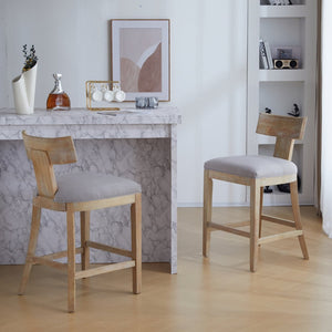 English Elm 27" Armless Counter Stools Set of 2 Padded Rubberwood Kitchen Island Seating N780P403744P