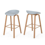 Christopher Knight Home® - Noble House - Commodore 30" Modern Barstool with Iron Legs - Set of 2