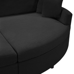 English Elm Oversized Double Chaise Lounge Sofa Bed With Usb Ports - Stylish Corduroy Comfort For Living Room N719S002160B-GIGA